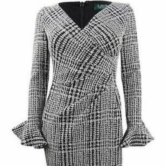 Lauren by Ralph Lauren Women's Plaid Rushed Dress, Various Sizes - Picture 1 of 1